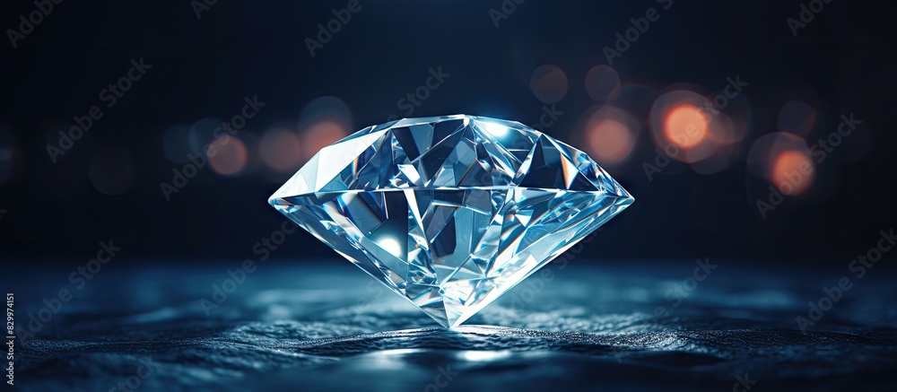 Poster A diamond with a subtle tone beautifully illuminated from behind reflecting light for a captivating effect A copy space image