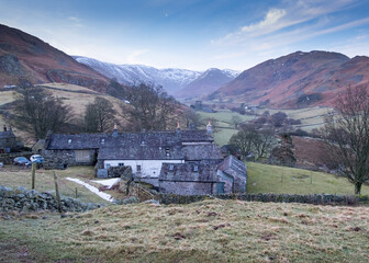 Farm in the mountains in the English countryside
