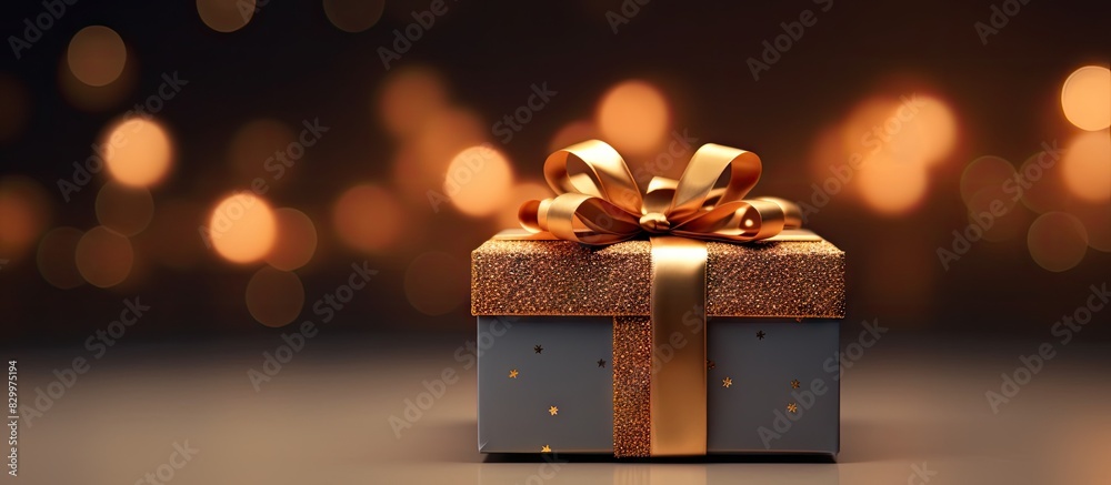 Poster A box of gifts is placed against a background with ample space for adding text or images