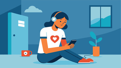 A trained volunteer sitting in a quiet room listening attentively as someone pours out their heart on the other end of the support hotline.. Vector illustration