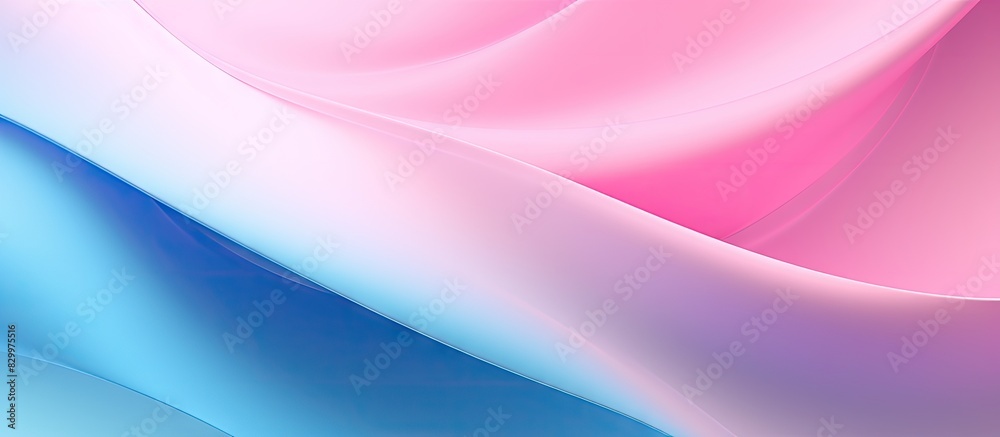 Poster pastel pink and blue abstract geometric shape on a paper background with copy space image