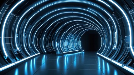 Naklejka premium blue tunnel in the tunnel