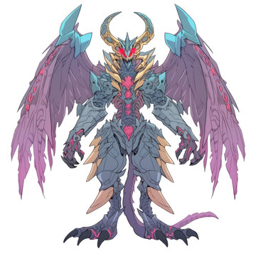 recommend clip art: An illustration of a winged monster with glowing red eyes