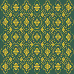 Thai Art Floral seamless  repeat pattern. colorful background pattern decoration for printing, flyers, poster, web, banner, brochures, and card, and all print concept vector illustration..