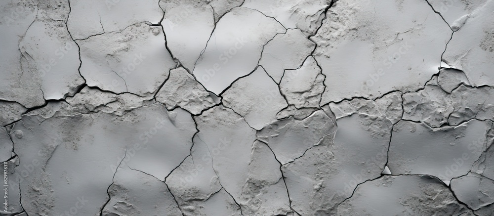 Poster A cracked cement surface covered in gray serves as a backdrop for design with available copy space image