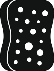 Vector illustration of a black sponge silhouette, perfect for cleaningrelated design projects