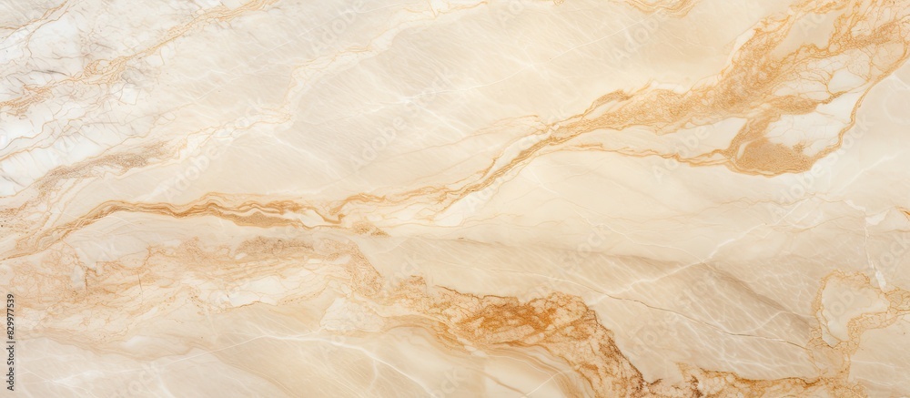Poster close up of a beige and white natural marble texture serving as a wallpaper or background in a copy 