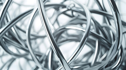 Metal wires, abstract illustration. Generative AI.