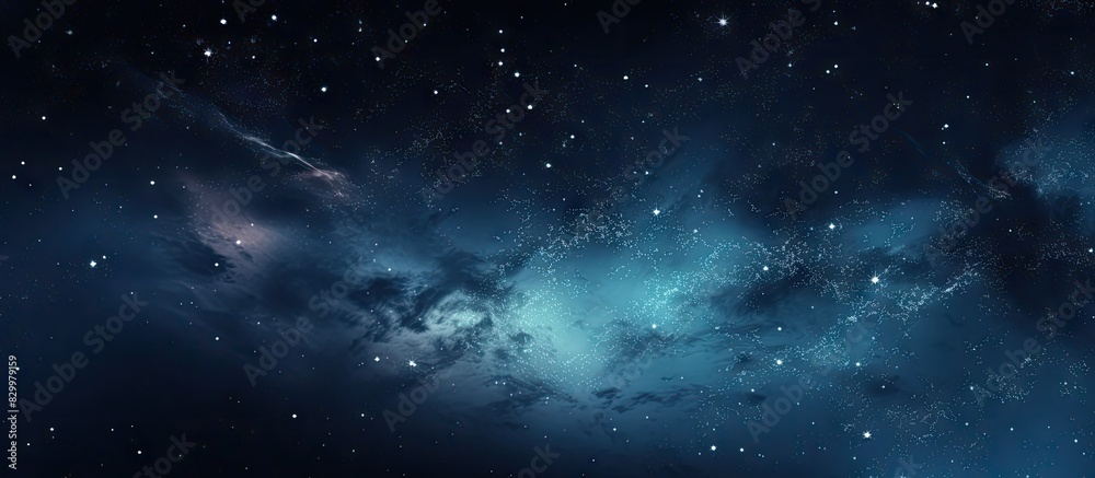 Poster dark interstellar space providing a starry night sky for a captivating copy space image
