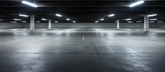 Empty parking lot with available space for copy