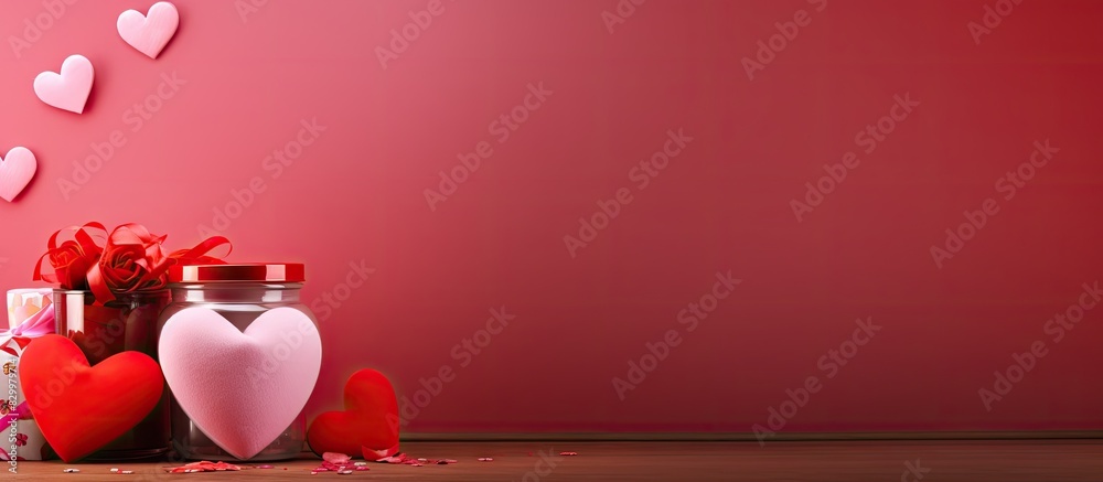 Poster A cheerful image with a Valentine s Day theme featuring a copy space background