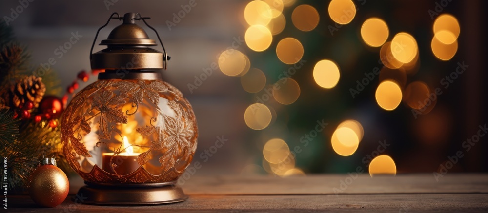 Poster enhance the holiday atmosphere with this captivating christmas lamp and ornament emitting a cozy and