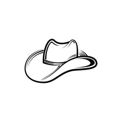 cowboy hat logo design vector illustration vintage retro style