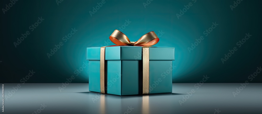 Poster a captivating turquoise gift box with ample copy space image