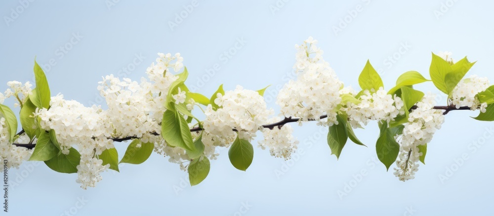 Poster isolated copy space image of a white lilac branch