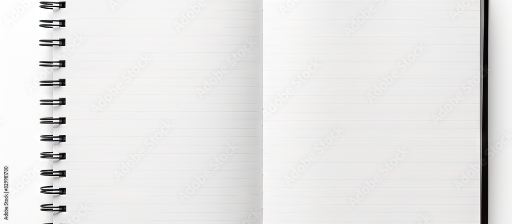 Poster A copy space image of a blank notebook paper isolated on a white background
