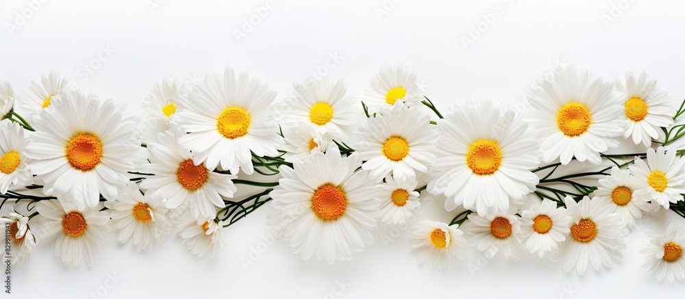 Poster a delightful copy space image of isolated daisy flowers on a plain background