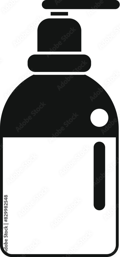 Wall mural Black and white illustration of a pump dispenser bottle for liquid soap or lotion