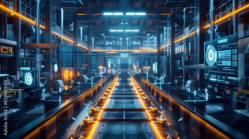 Poster an industrial setting showcasing edge computing, with localized servers processing data at the edge 
