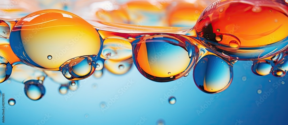 Poster colorful bubbles of oil water and soap create captivating backgrounds perfect for a copy space image