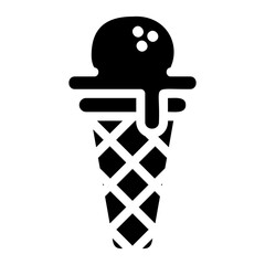 ice cream cone glyph style icon