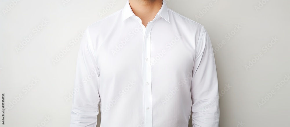 Poster There is a man s shirt placed on a white background with ample empty space around it for potential use in various designs or texts
