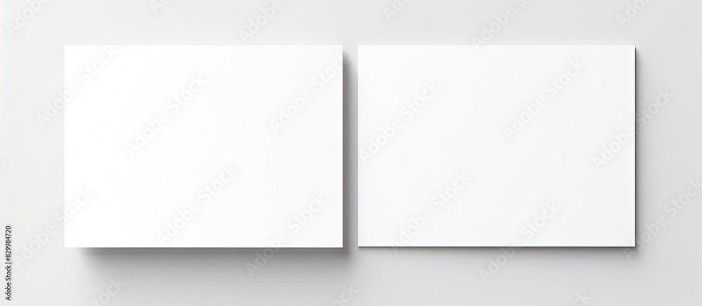 Poster a hand is holding a white piece of paper isolated on a white background with ample copy space for th