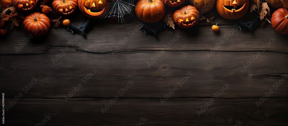 Aufkleber Top view of a Halloween holiday background with copy space image for text placement