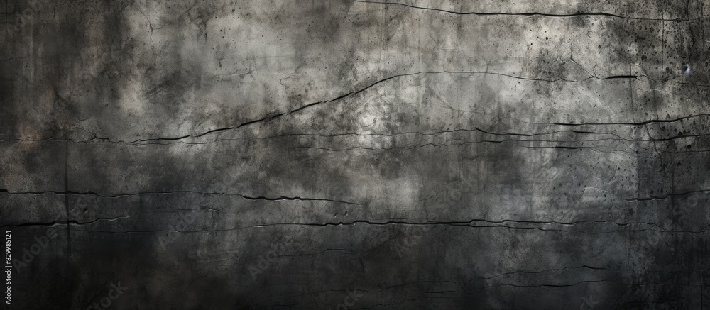 Poster A menacing wall coated in scratches with a dark and ominous appearance featuring a grungy cement texture as a copy space image