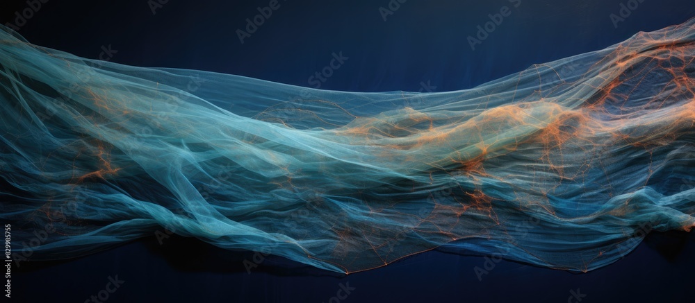 Poster A copy space image of fabric with a background resembling a waving fishing net
