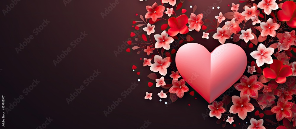 Poster a greeting card design for happy valentine s day featuring a bouquet of flowers and a heart symbol p