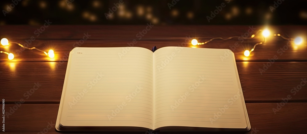 Poster glimpse the dimly lit scene of a blank white notebook with a pen ready for words to grace its empty 