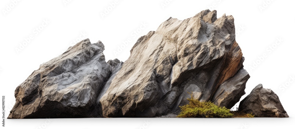 Aufkleber isolated white background with a big rock as a copy space image