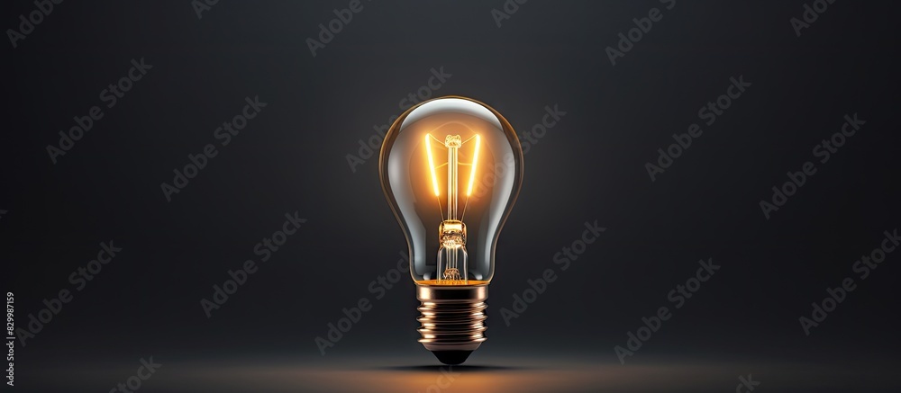 Aufkleber a light bulb idea symbol seen from above on a grey background with copy space image