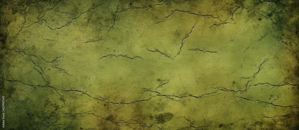 Aufkleber an olive patterned grunge texture with a green crumpled paper appearance suitable as a blank sheet w