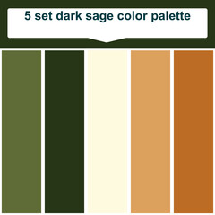 5 set dark sage color palette. Elegant dark sage colors palette. Beautiful color palette
