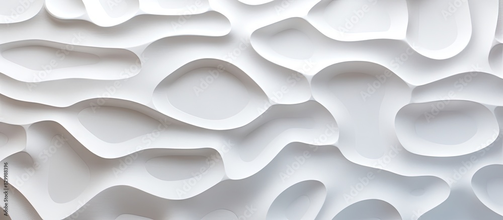 Poster an embossed wall with a white paper wallpaper texture featuring a close up view of abstract raised c