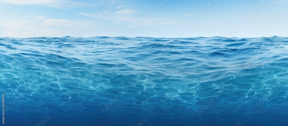 Poster the calm undulating surface of the blue sea copy space image