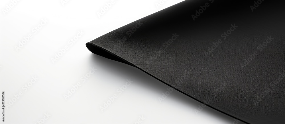 Aufkleber The black corner of a black napkin stands out against a white background with a diagonal line There is plenty of copy space available for text or design on this two toned black and white background
