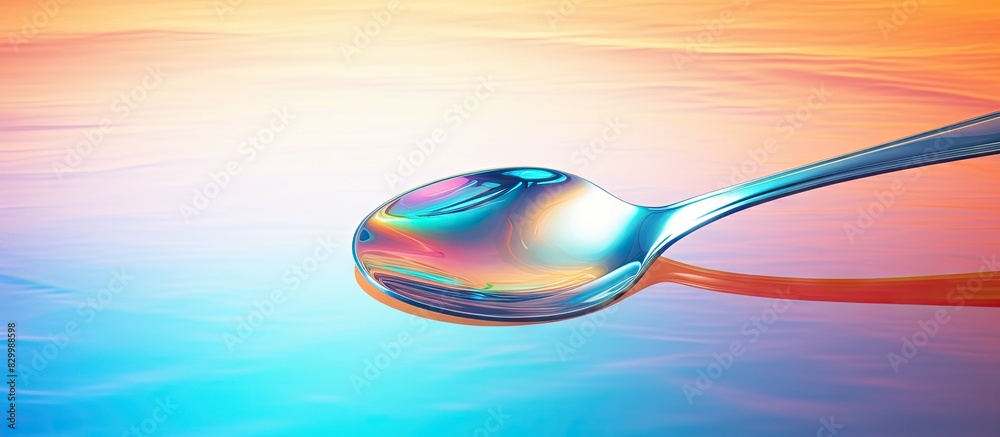 Poster there is a copy space image available on a bright background featuring a plastic spoon and fork whic