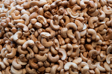 Fresh roasted cashews from the market