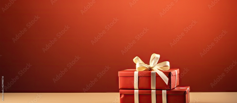 Aufkleber A box of gifts is placed against a background with ample space for adding text or images
