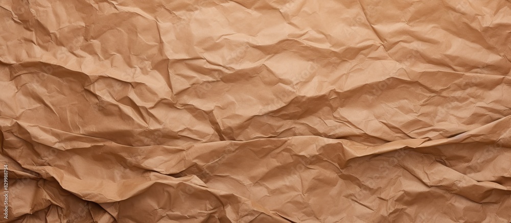 Aufkleber image of a crumpled brown paper texture with copy space