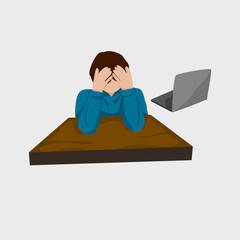 The man is dizzy from work