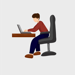 Man working in front of a laptop