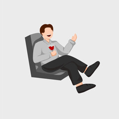 Businessman is relaxing and laughing