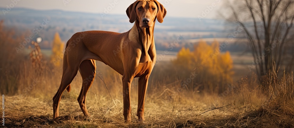 Aufkleber a hungarian viszla with its elegant slender body and distinctive golden coat is a popular breed of d