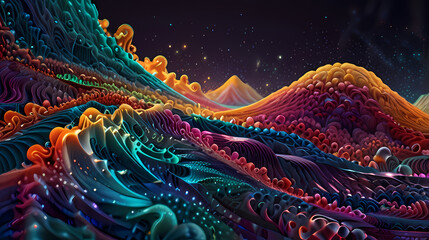 Obraz premium Holographic Astral cosmic illustration background