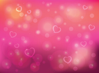 Pink background with hearts and glowsticks