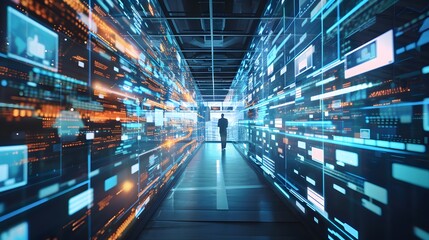 A company undergoing Digital Transformation, showcasing the integration of advanced technology into business processes, improving efficiency and innovation